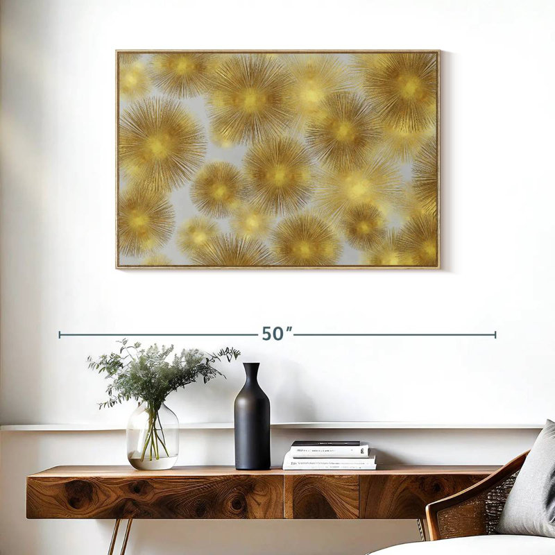 Sunburst Cluster, Cadre flottant en bois naturel, 37 po x 25 po