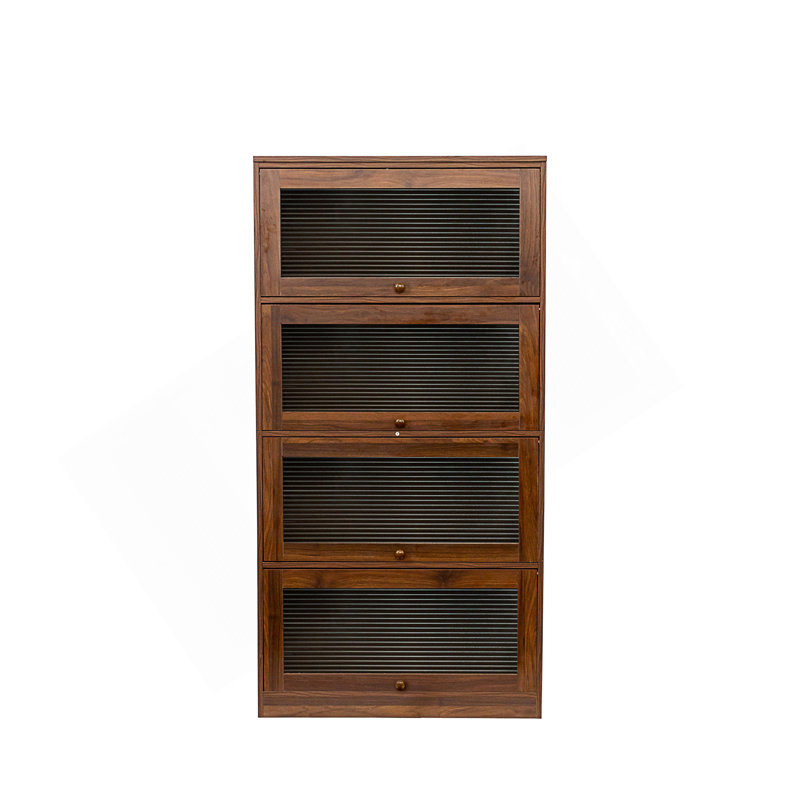 Armoire de bureau contemporaine avec portes en verre à dossier fermé, bibliothèque basse du sol au plafond, résistante à la poussière et peu encombrante