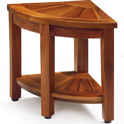 Teak Corner Shower Bench 18” Shower Stools For Inside Shower, Teak Corner Bench Waterproof Bath Chair, Bathroom Seat With Storage Shelf, Assembly Requ -  Red Barrel Studio®, C30E2F48BCA04113B169DBF837F93244