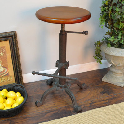 Pitzer Swivel Adjustable Height Counter Stool with Metal Frame