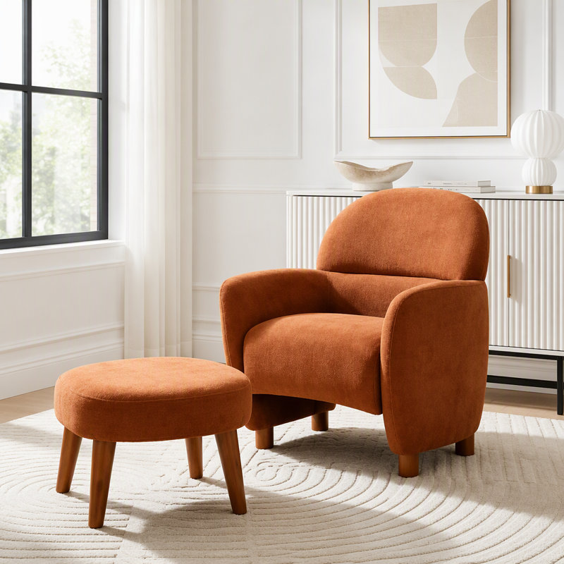 Chaise de loisir rembourrée avec repose-pieds, Brun