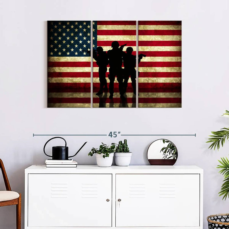 Drapeau des États-Unis, impression sur toile multicolore, H 38 po x l 24 po x P 1,25 po