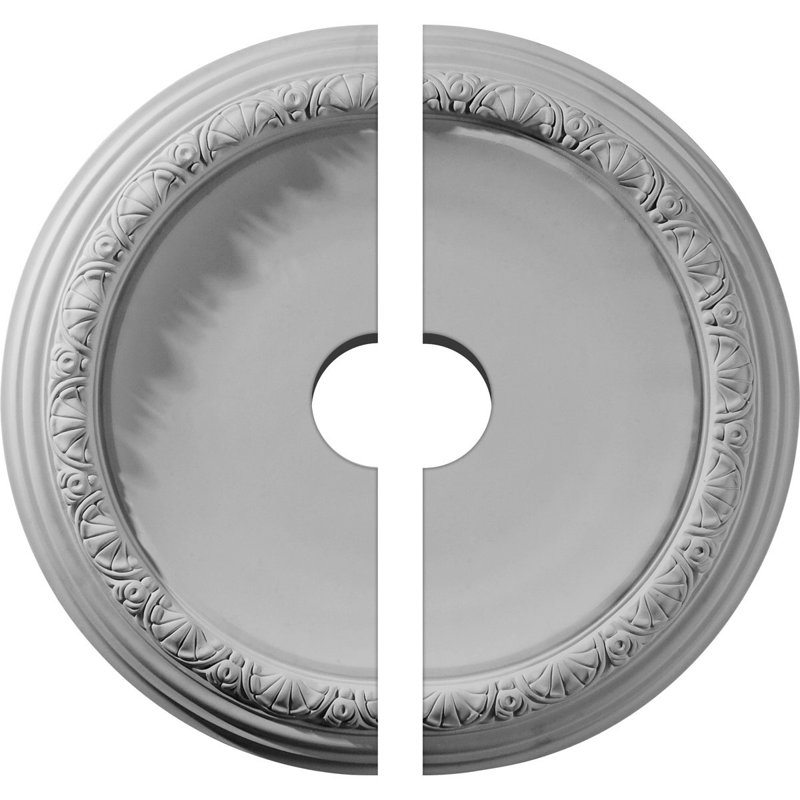 Endurathane Carlsbad Ceiling Medallion, 19 1/2"OD x 3 1/2"ID x 1 3/4"P (Fits Canopies up to 14 1/4"), Two Piece, Factory Primed