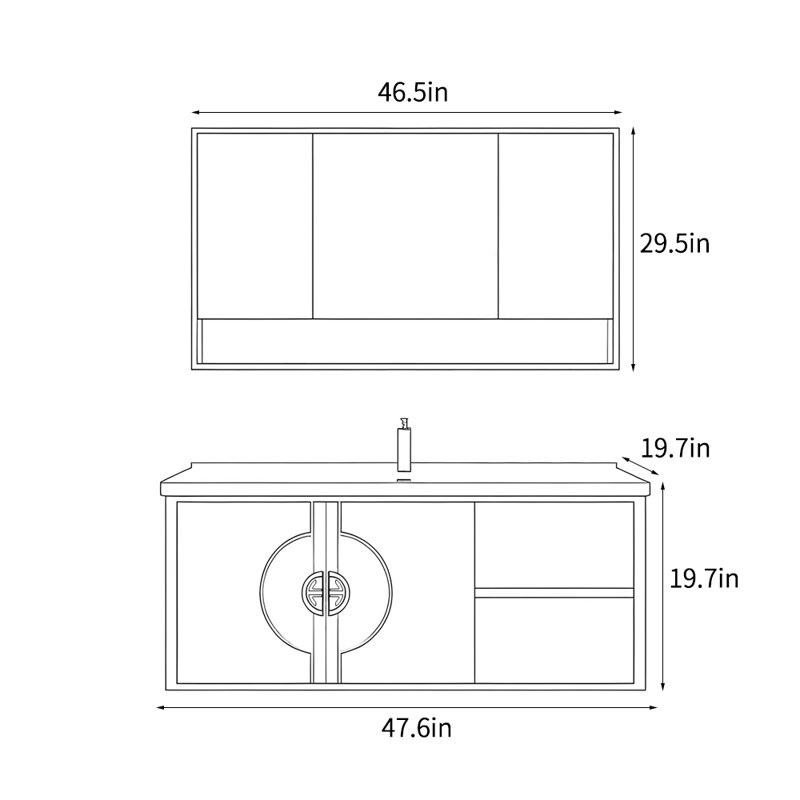 Chinese style luxury simple bathroom Vanity