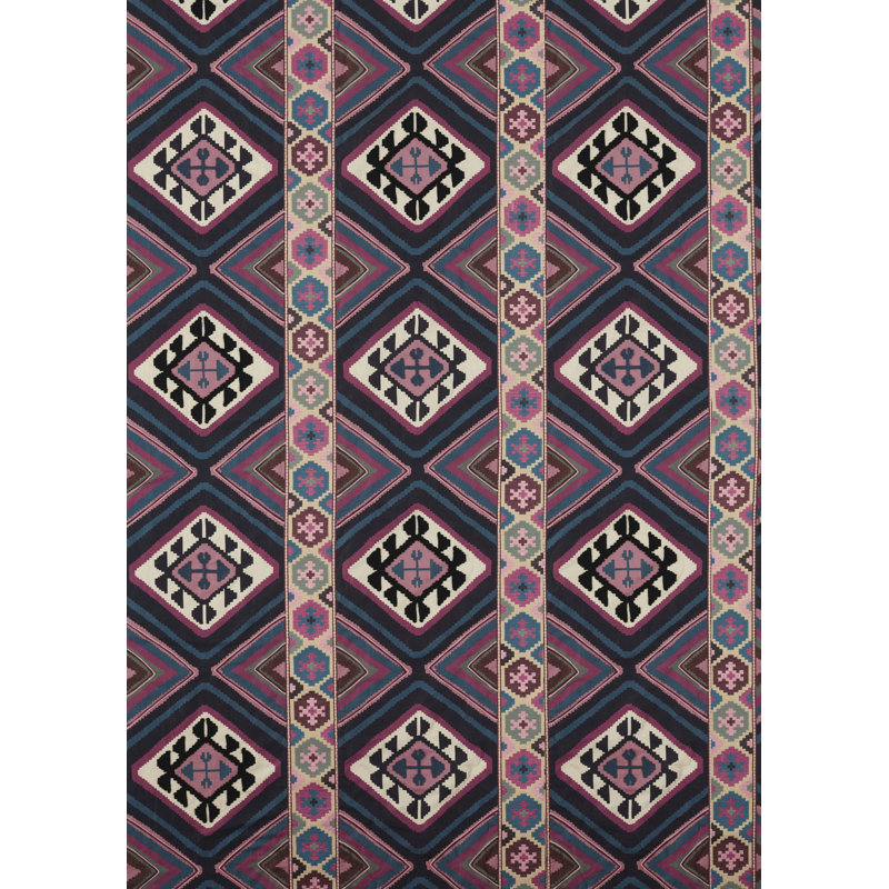Dorothys Kilim Fabric, Barbed Berry/Indigo