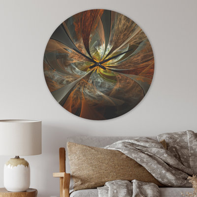 Wood Wall Clock - Symmetrical Fractal Flower