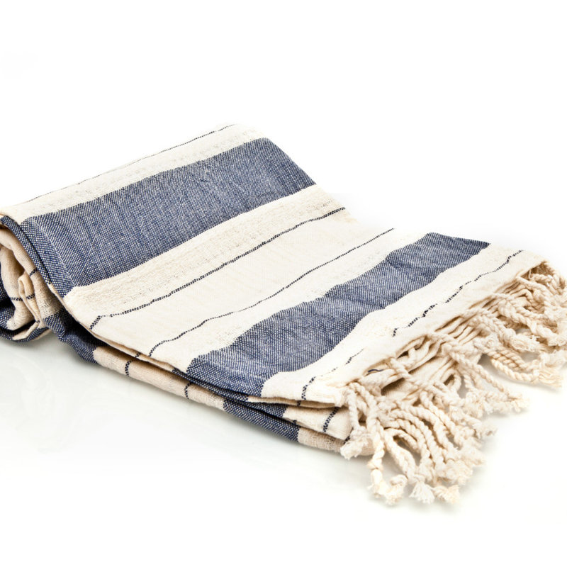 Pinckard Turkish Cotton Ultra Light Beach Towel, Navy