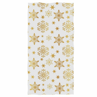WinterGlow Ultra Soft Hand Towels - 16x30 in Highly Absorbent Bath Towels for Xmas Bathroom Decor and Gifts