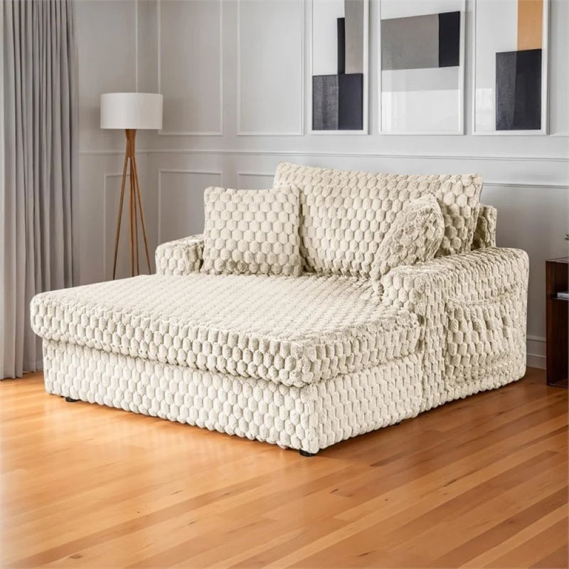 Chaise longue à 2 bras Wilkerson, Taupe