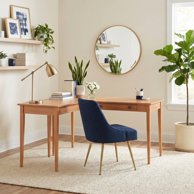 Malani L-Shape Solid Wood Wedge Desk Left