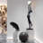 31.5"Simple human-shaped sculpture - black artistic decorative item