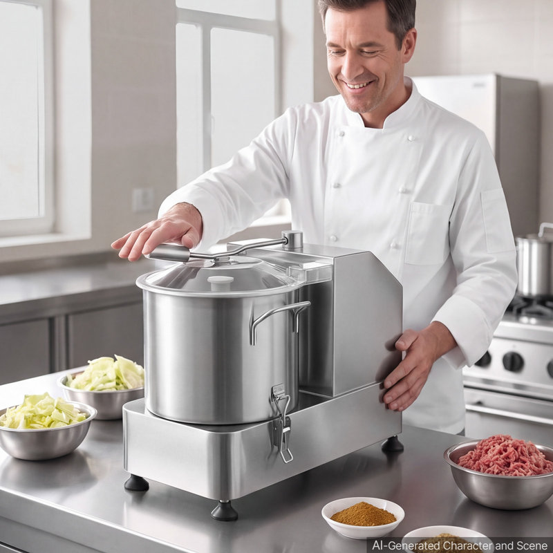 Robot culinaire commercial 9,5 pte 9 l, hachoir à légumes 1800 W, pour légumes, fruits, noix, bol en acier inoxydable de qualité alimentaire, coupeur 110 V avec lame en forme de S, cadran à vitesse variable