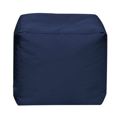  Moseley 16" Square Bean Bag Pouf Ottoman, Water-Repellent
