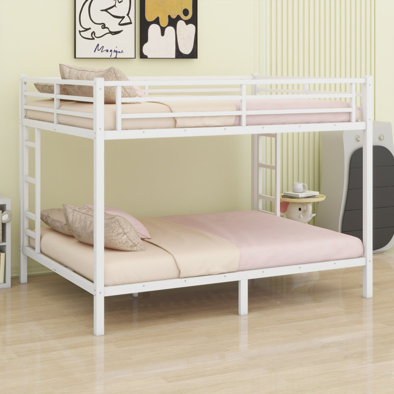 Metal Bunk Bed For Teens And Adults, Queen Over Queen
