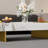 51" Modern Rectangular Coffee Table, Glossy Faux Marble Table top, Stainless Steel Legs-910701480