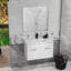 Meuble-lavabo compact avec lavabo et miroir, conception moderne en MDF pour les petites salles de bain