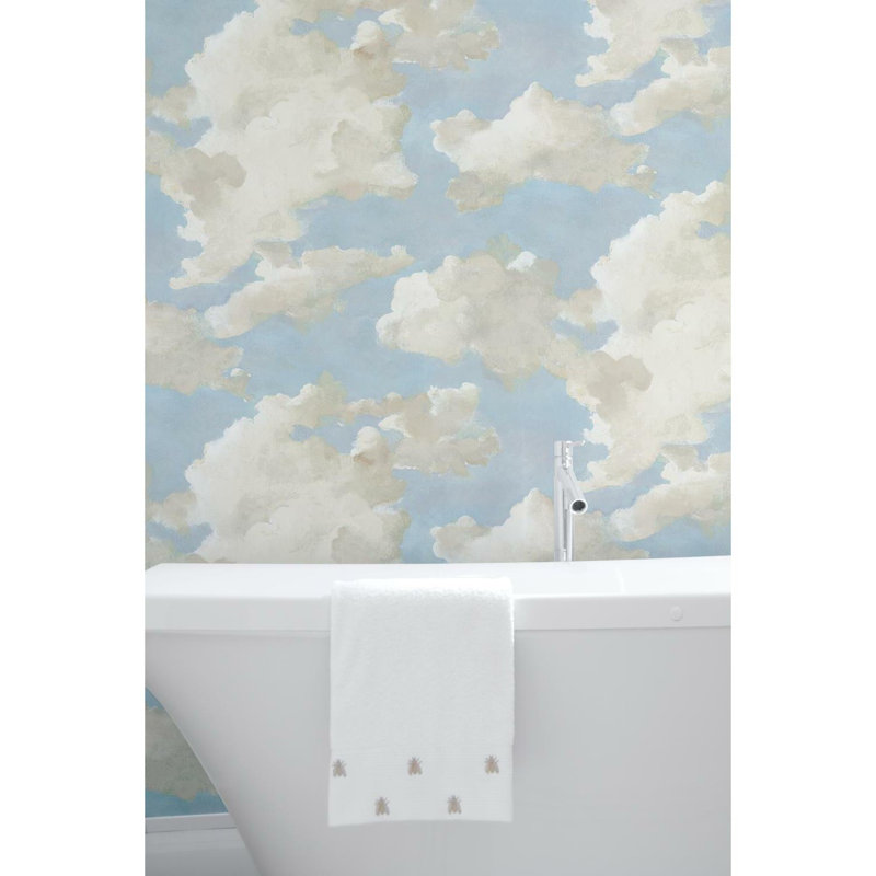 Rouleau de papier peint à peler et à collez lisse L 20 pi x L 20,5 po denin clouds