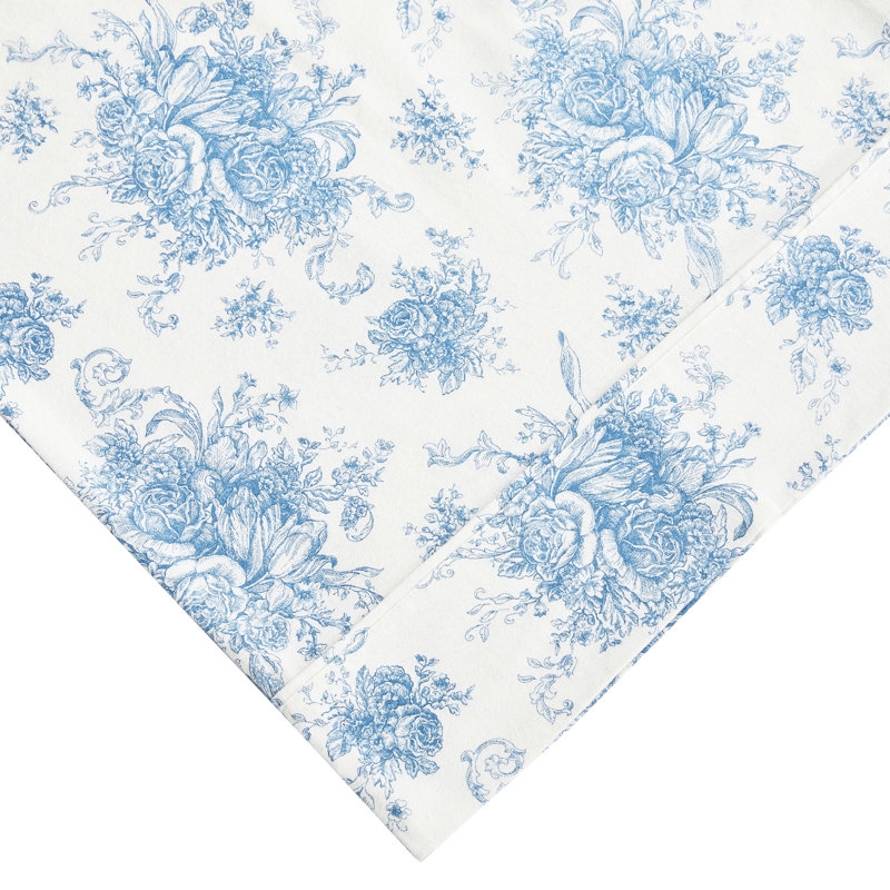 Bloomsdale Flannel Sheet Set, Blue, Twin Sheet Set with 1 Pillowcase