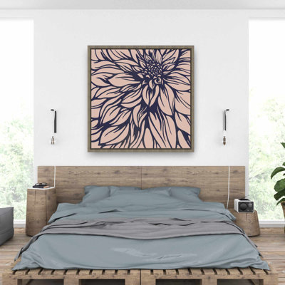 Toile avec fleur de dahlia | Art mural floral pour la décoration intérieure