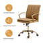 Chaise de bureau berçante inclinable en cuir avec accoudoirs et pieds en métal Jehu-1055311303