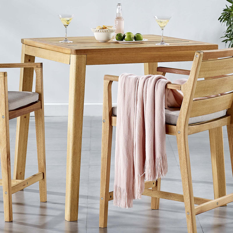 Modway Portsmouth Karri Wood Outdoor Patio Bar Table