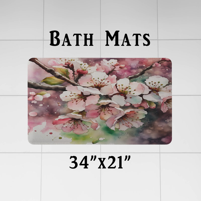 Rideau de douche Floral, H 83 po x l 70 po, Dark Magenta Background
