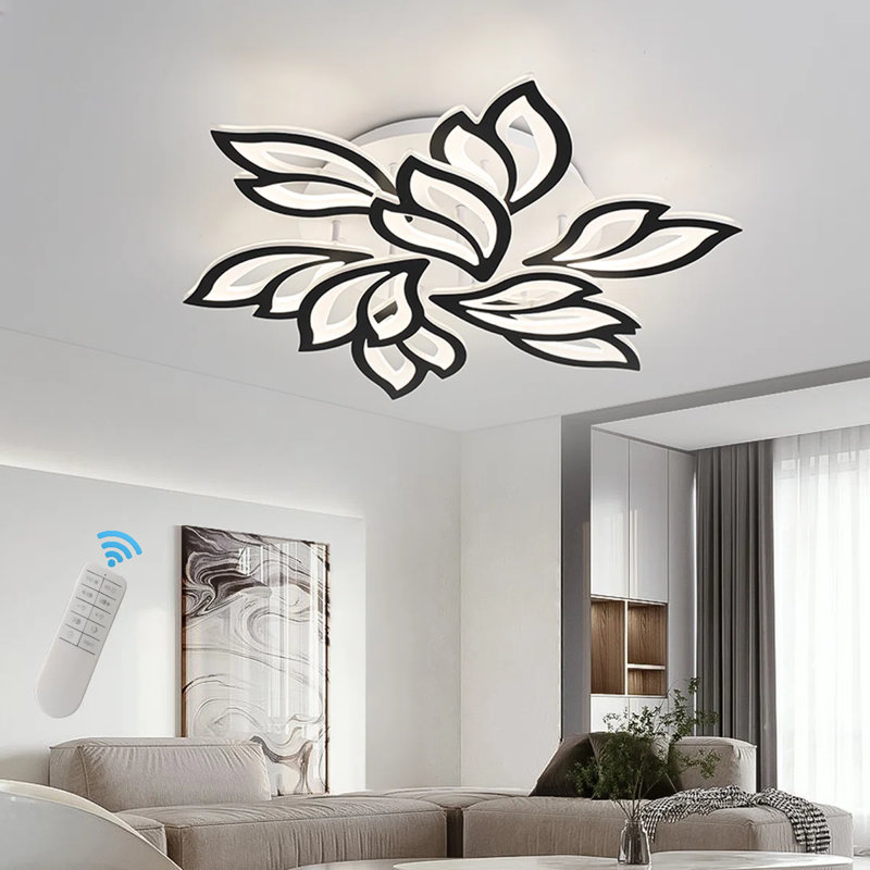 Angstrom 9 - Light 28.4" Acrylic LED Flush Mount, Black