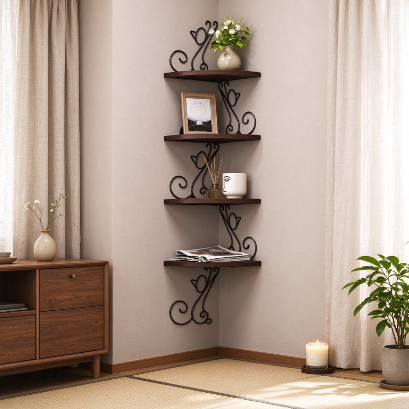 Support de rangement mural en bois en forme de chat avec supports en métal pour salon, chambre à coucher, cuisine, décoration intérieure