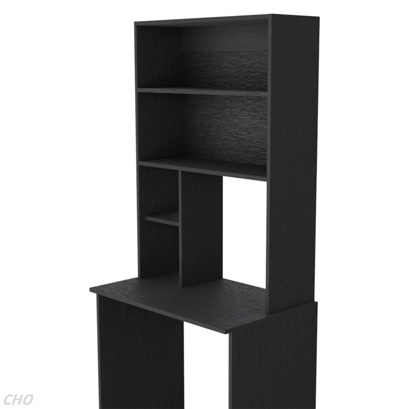 Computer Hutch Desk, Lower Shelf, Four Shelves