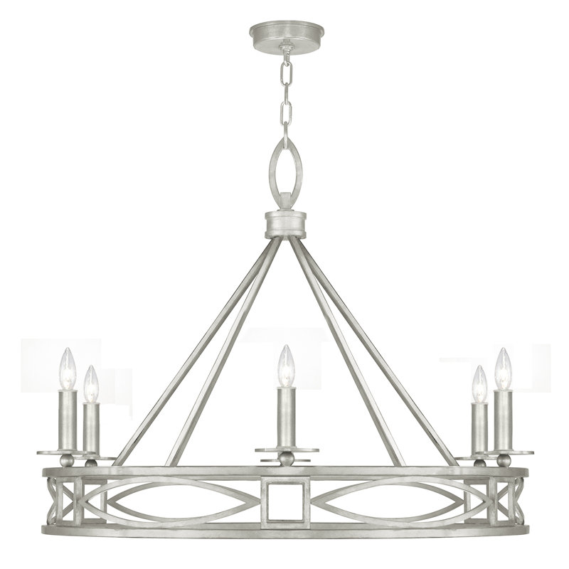Lustre rond 37,5 po Cienfuegos, Argent