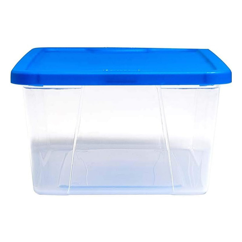 Homz Stackable Plastic Storage Container, Blue, 10 Pack, 6 QT