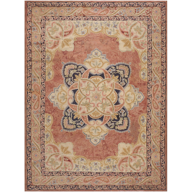 1920s American Hooked Hallway Runner Antique Wool Rug