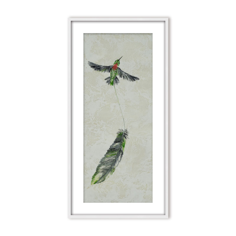 Nature Inspired "Vivid Flutter" Canvas Wall Art By , 16" H x 8" W, Framed Matted Print, Gold