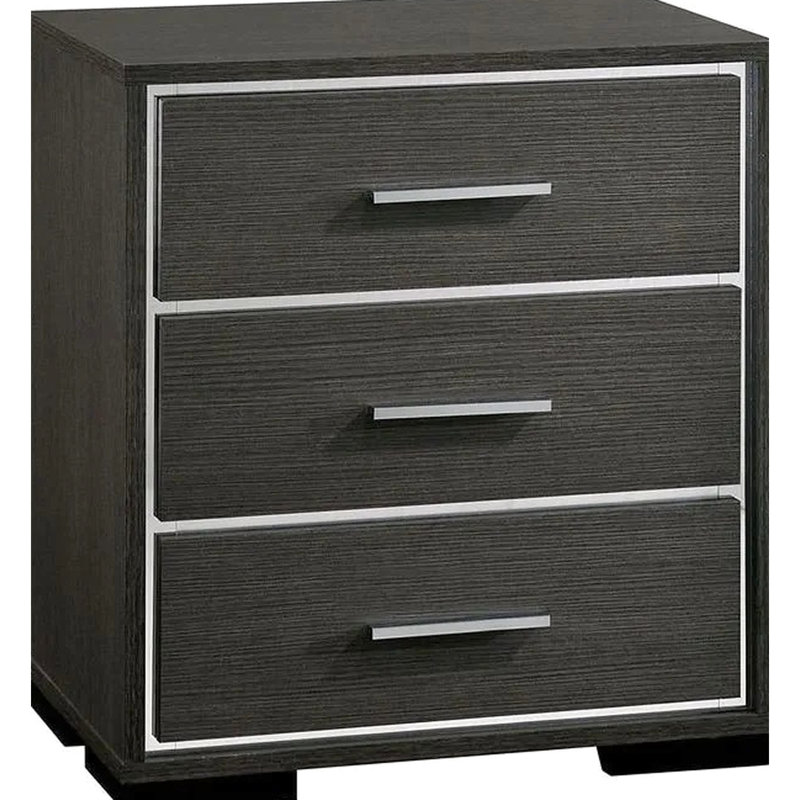 Armoire de chambre à coucher moderne, gris chaud, bois massif, garniture, table disponible, port