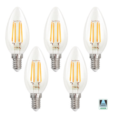 4.5W E14 Dimmable LED Candle Light Bulb (Set of 5)