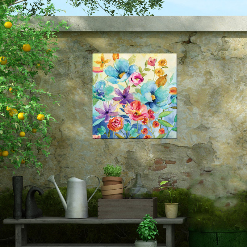 Art sur toile d'extérieur floral