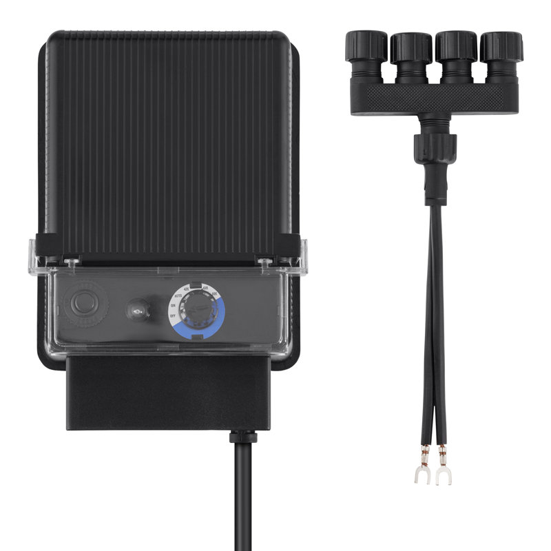 100 Watt Black Outdoor Transformer with Photo Cell and Timer