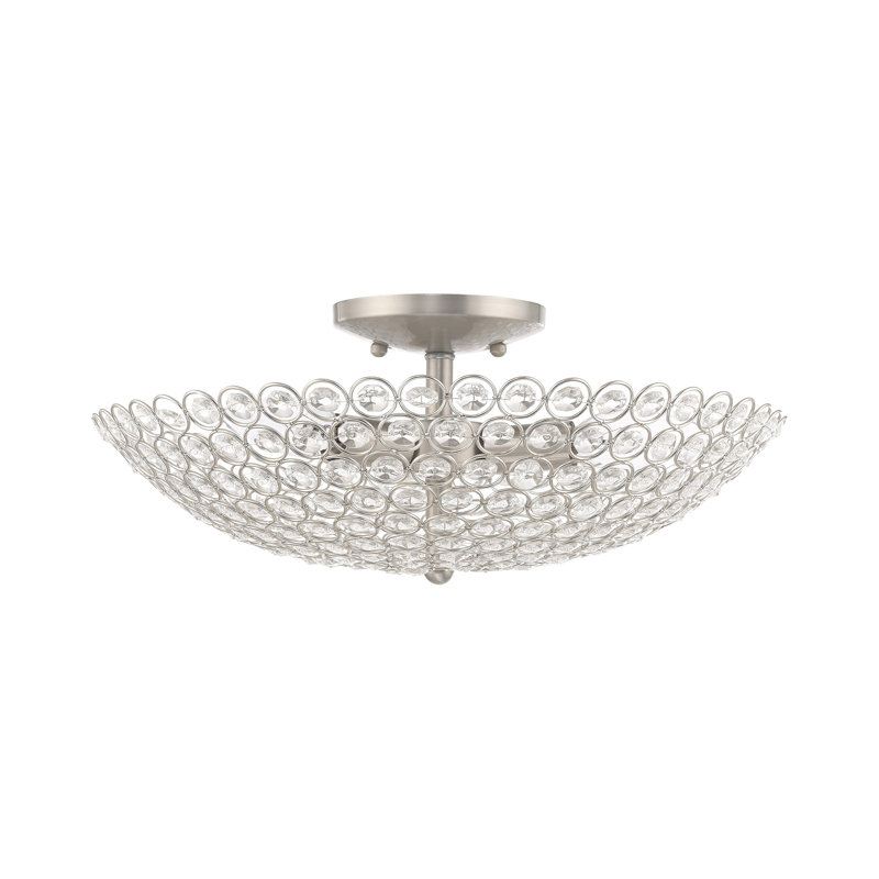 Ludie Semi Flush Mount, Brushed Nickel
