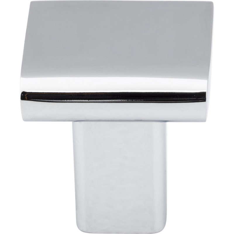 Park 1" Length  Square Knob, Polished Chrome