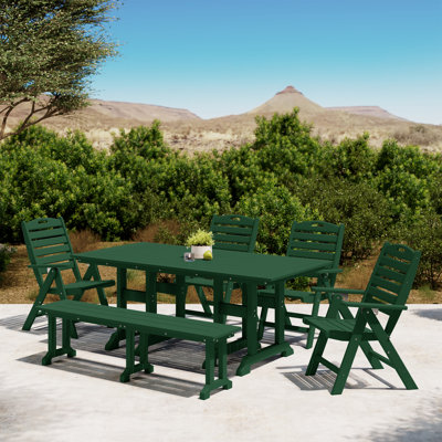 Laguna Rectangular Table Folding Highback Chair Dining Set