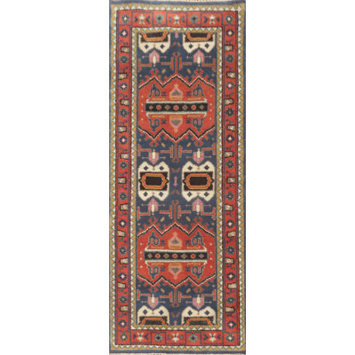 Geometric Traditional Indian Rug 3x6