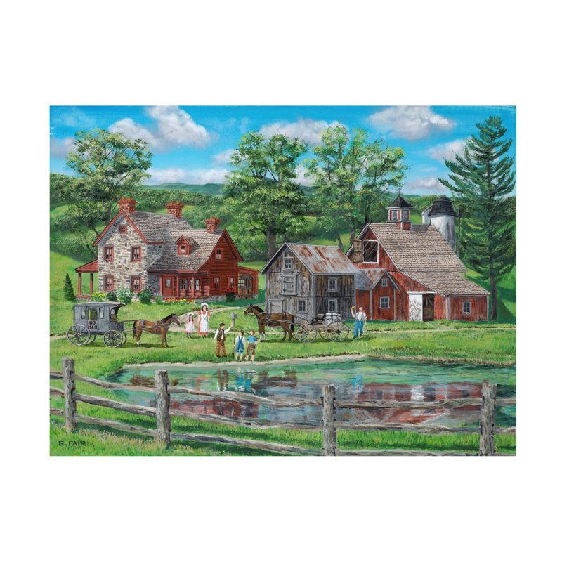 «Heith Summer Pond on Canvas» par Bob Fair, reproduction, H 14 po x l 19 po x P 2 po