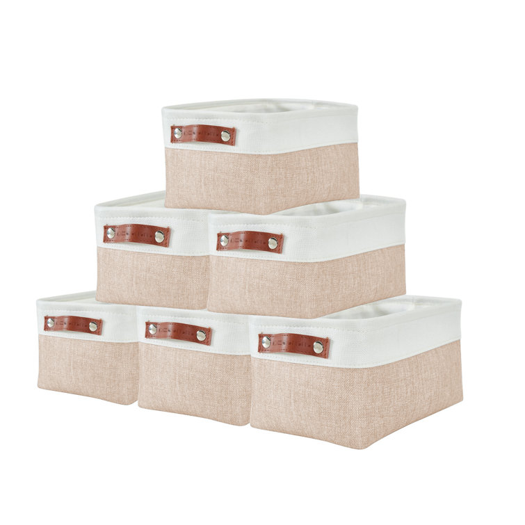 Decomomo Foldable Storage Bin | Collapsible Sturdy Cationic Fabric Storage Basket Cube W/Handles