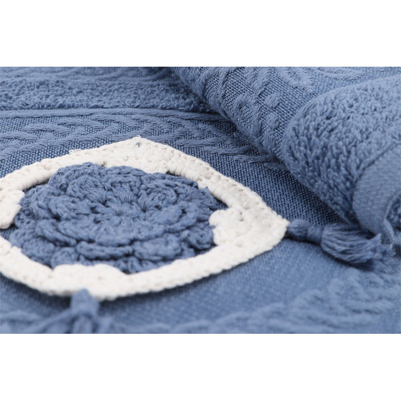 Ensemble de serviettes 100% coton 2 pièces Ruzgar, Bleu indigo