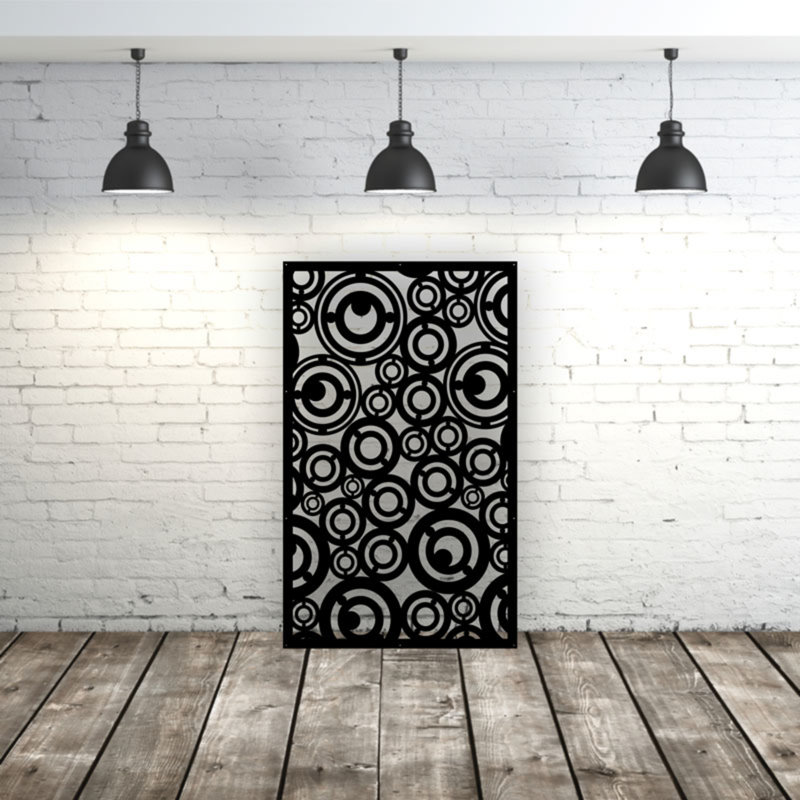 Space-Moon-Decor Metal Privacy Screen, Silver Vein, 24" W x 24" H