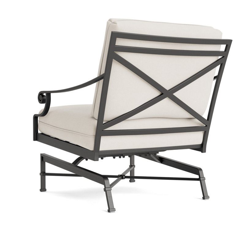 Venetian Outdoor Lounge Chair, Fusion Natural, Textured Pewter