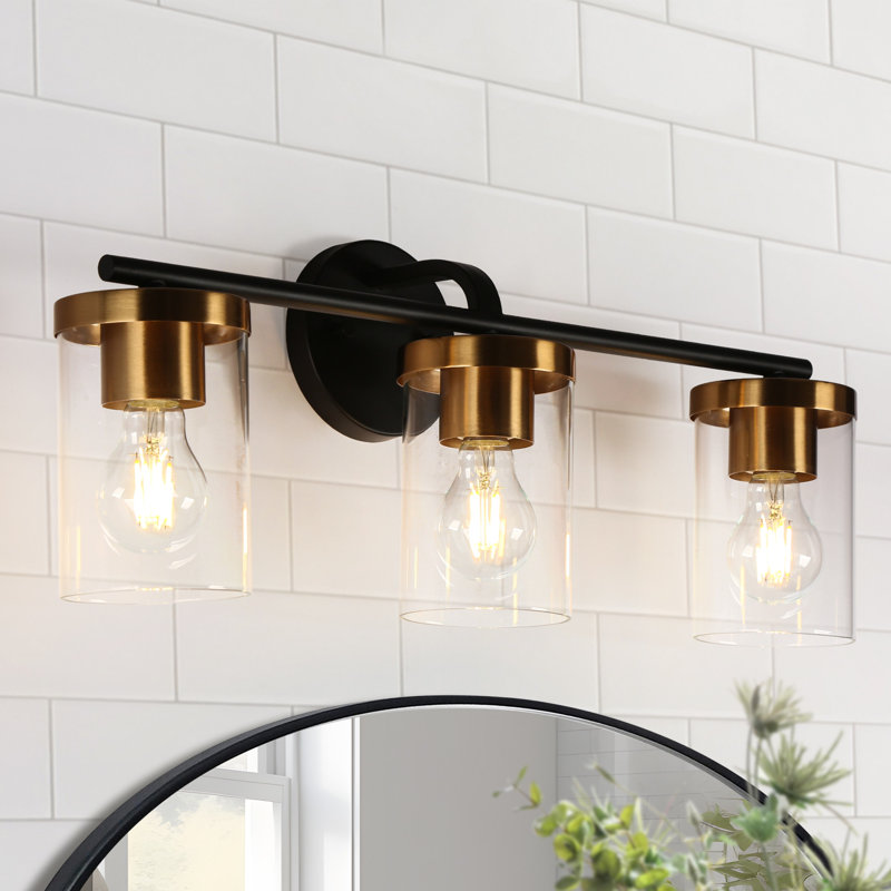 Atsuhisa Large 3-Light Modern Dimmable Vanity Light with Clear Glass Shade