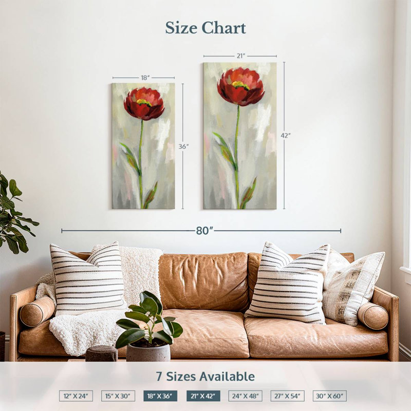 Single Stem Flower V, 36" H x 18" W