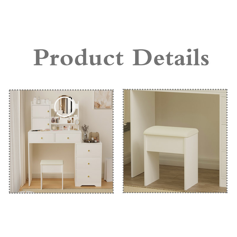 Vanity Table With 1 Stool
