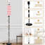  Lampe sur pied 68,5 "à rayures en forme de cœur rose et blanc à intensité variable avec abat-jour en lin et ampoule DEL incluse